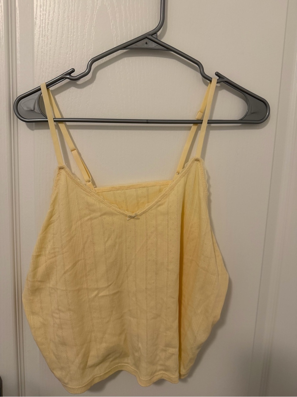H&M Pale Yellow Lace-Trim Camisole